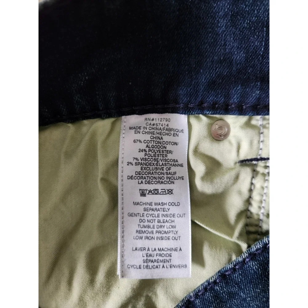 True Religion Mens GENO Flap Big T Blue Jeans Pant Relaxed Slim World Tour 38×32